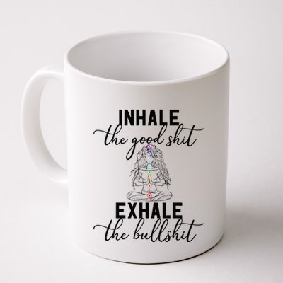 Inhale The Good Exhale The Bullshit Chakra Meditation Yoga Mug