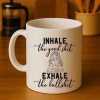 Inhale The Good Exhale The Bullshit Chakra Meditation Yoga Mug