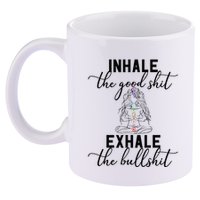 Inhale The Good Exhale The Bullshit Chakra Meditation Yoga 11oz C Handle Ceramic Mug