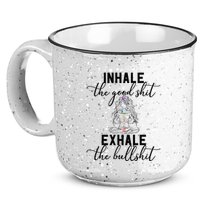 Inhale The Good Exhale The Bullshit Chakra Meditation Yoga 15oz Campfire Ceramic Mug