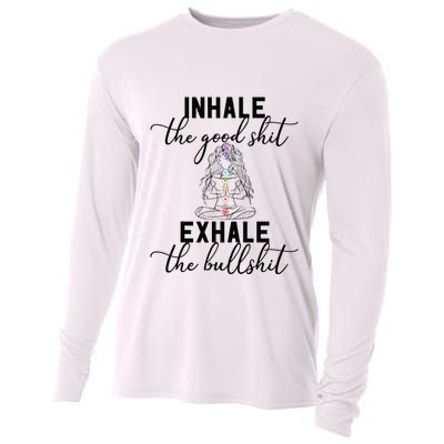 Inhale The Good Exhale The Bullshit Chakra Meditation Yoga Cooling Performance Long Sleeve Crew