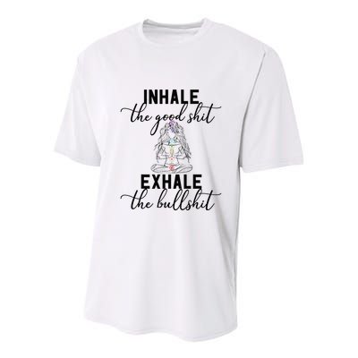 Inhale The Good Exhale The Bullshit Chakra Meditation Yoga Youth Performance Sprint T-Shirt