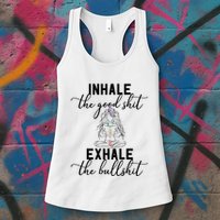 Inhale The Good Exhale The Bullshit Chakra Meditation Yoga Womens Tank Top