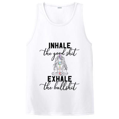 Inhale The Good Exhale The Bullshit Chakra Meditation Yoga PosiCharge Competitor Tank