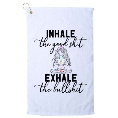 Inhale The Good Exhale The Bullshit Chakra Meditation Yoga Golf Towel