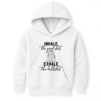 Inhale The Good Exhale The Bullshit Chakra Meditation Yoga Kids Hoodie
