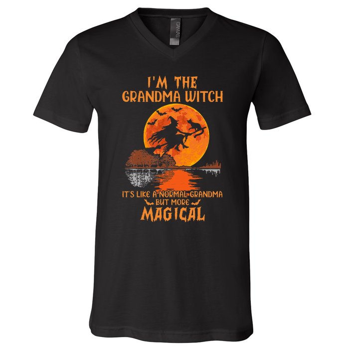 IM The Grandma Witch Like A Normal Grandma Halloween Gifts V-Neck T-Shirt