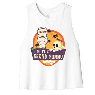 IM The Grand Mummy Mummy Spider Halloween Cool Gift Women's Racerback Cropped Tank