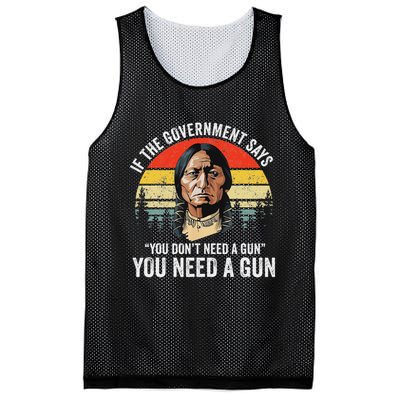 If The Government Says You Don't Need A Gun, Funny Quotes Mesh Reversible Basketball Jersey Tank