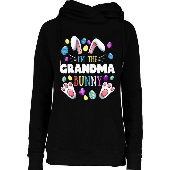 I'm The Grandma Bunny Matching Family Easter Party Womens Funnel Neck Pullover Hood