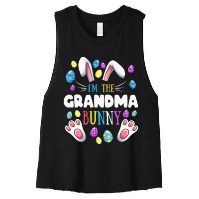 I'm The Grandma Bunny Matching Family Easter Party Women's Racerback Cropped Tank