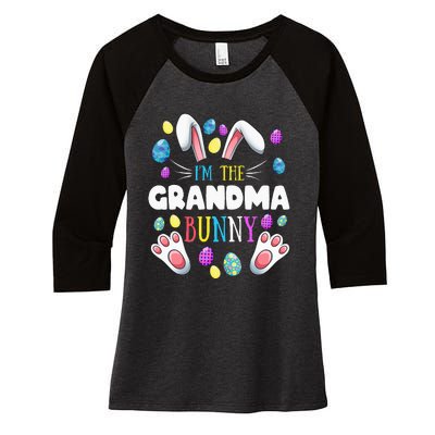 I'm The Grandma Bunny Matching Family Easter Party Women's Tri-Blend 3/4-Sleeve Raglan Shirt