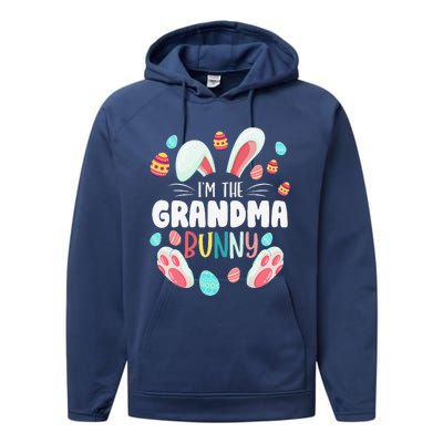 I'm The Grandma Bunny Matching Family Easter Party Performance Fleece Hoodie