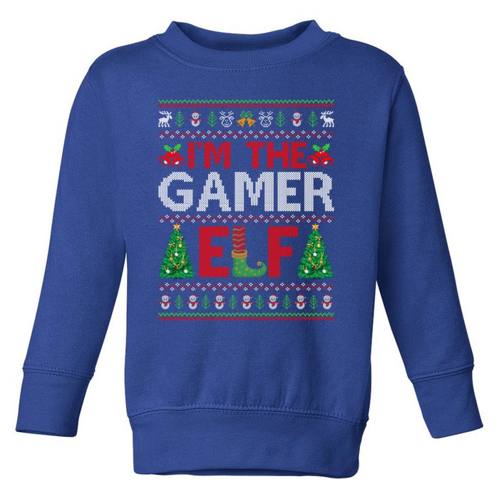 IM The Gamer Elf Ugly Santa Video Game Christmas Funny Gift Toddler Sweatshirt