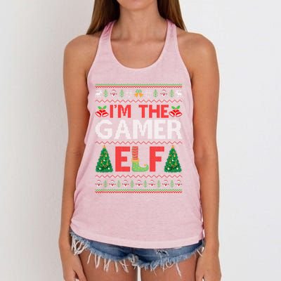 IM The Gamer Elf Ugly Santa Video Game Christmas Funny Gift Women's Knotted Racerback Tank