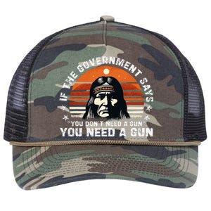 If The Government Says You DonT Need A Gun Retro Rope Trucker Hat Cap