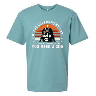 If The Government Says You DonT Need A Gun Sueded Cloud Jersey T-Shirt