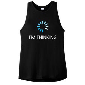 Im Thinking Geeks I Am Thinking Ladies PosiCharge Tri-Blend Wicking Tank