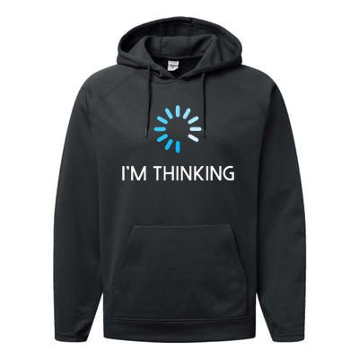 Im Thinking Geeks I Am Thinking Performance Fleece Hoodie