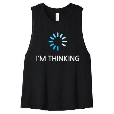 Im Thinking Geeks I Am Thinking Women's Racerback Cropped Tank