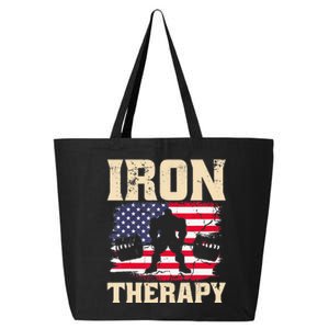 Iron Therapy Gym Deadlift Powerlift With USA Flag 25L Jumbo Tote