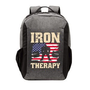 Iron Therapy Gym Deadlift Powerlift With USA Flag Vector Backpack