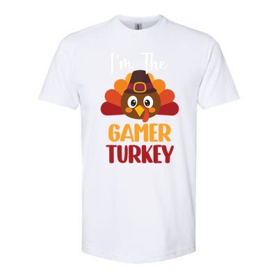 Im The Gamer Turkey Cute Family Matching Thanksgiving Gift Softstyle CVC T-Shirt