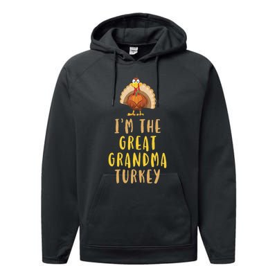 I'm The Great Grandma Turkey Family Thanksgiving Performance Fleece Hoodie