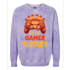 Im The Gamer Turkey Funny Family Matching Turkey Lovers Funny Gift Colorblast Crewneck Sweatshirt