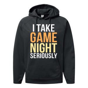 I Take Game Night Seriously Board Game Performance Fleece Hoodie