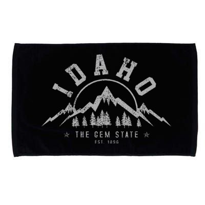 Idaho The Gem State Est. 1890 Vintage Mountains Gift Microfiber Hand Towel