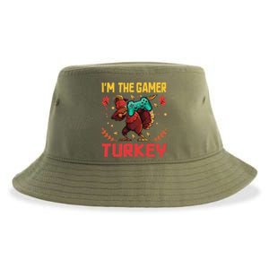 Im The Gamer Turkey Video Gaming Happy Funny Thanksgiving Gift Sustainable Bucket Hat