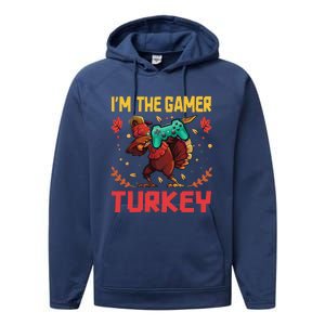 Im The Gamer Turkey Video Gaming Happy Funny Thanksgiving Gift Performance Fleece Hoodie