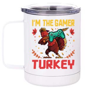 Im The Gamer Turkey Video Gaming Happy Funny Thanksgiving Gift 12 oz Stainless Steel Tumbler Cup