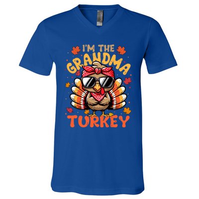 IM The Grandma Turkey Matching 2024 Family Thanksgiving Funny Gift V-Neck T-Shirt