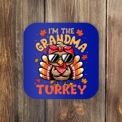 IM The Grandma Turkey Matching 2024 Family Thanksgiving Funny Gift Coaster