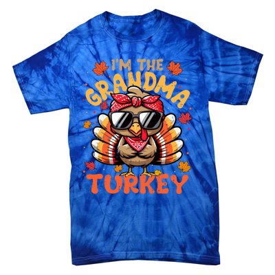 IM The Grandma Turkey Matching 2024 Family Thanksgiving Funny Gift Tie-Dye T-Shirt