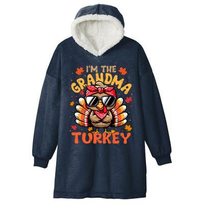 IM The Grandma Turkey Matching 2024 Family Thanksgiving Funny Gift Hooded Wearable Blanket