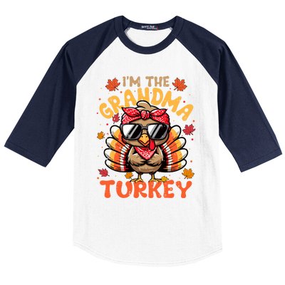 IM The Grandma Turkey Matching 2024 Family Thanksgiving Funny Gift Baseball Sleeve Shirt