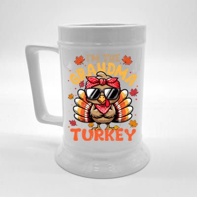 IM The Grandma Turkey Matching 2024 Family Thanksgiving Funny Gift Beer Stein