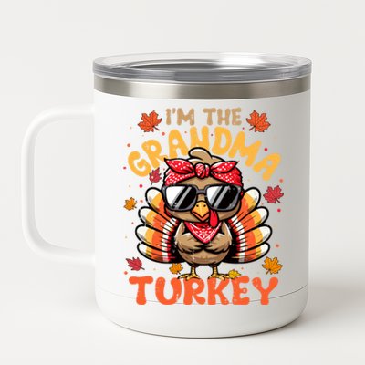 IM The Grandma Turkey Matching 2024 Family Thanksgiving Funny Gift 12 oz Stainless Steel Tumbler Cup