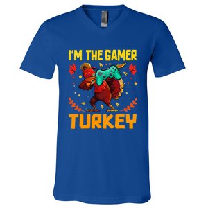 Im The Gamer Turkey Video Gaming Funny Thanksgiving Gift V-Neck T-Shirt