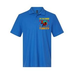 Im The Gamer Turkey Video Gaming Funny Thanksgiving Gift Softstyle Adult Sport Polo