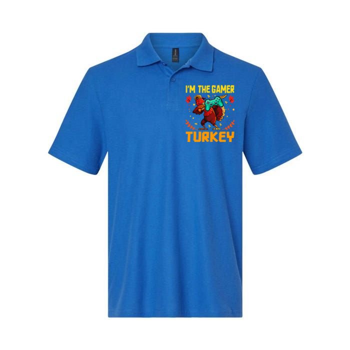 Im The Gamer Turkey Video Gaming Funny Thanksgiving Gift Softstyle Adult Sport Polo