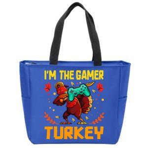 Im The Gamer Turkey Video Gaming Funny Thanksgiving Gift Zip Tote Bag