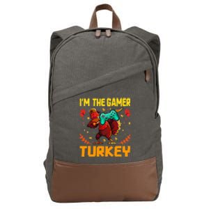 Im The Gamer Turkey Video Gaming Funny Thanksgiving Gift Cotton Canvas Backpack