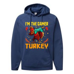 Im The Gamer Turkey Video Gaming Funny Thanksgiving Gift Performance Fleece Hoodie