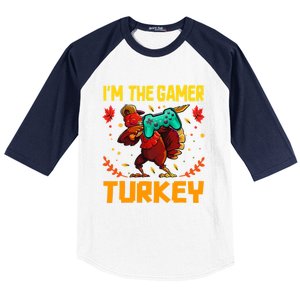 Im The Gamer Turkey Video Gaming Funny Thanksgiving Gift Baseball Sleeve Shirt