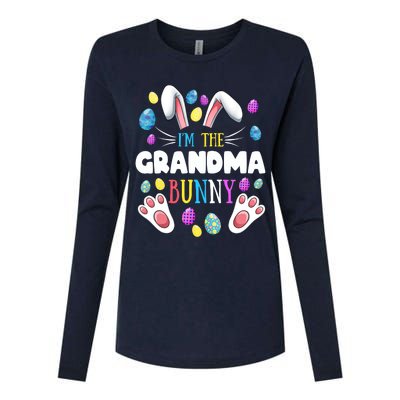 I'm The Grandma Bunny Matching Family Easter Party Womens Cotton Relaxed Long Sleeve T-Shirt