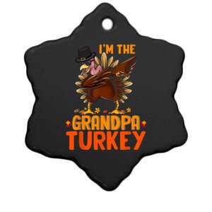 Im The Grandpa Turkey Thanksgiving Dabbing Turkey Family Funny Gift Ceramic Star Ornament